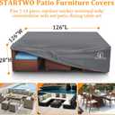 STARTWO Patio Furniture Covers Waterproof Outdoor Lawn Furniture Set Cover for 7-12 Piece Sectional Sofa, Conversation Set Garden Dining Tables Chairs,Grey