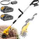 20V Cordless Tiller Cultivator for Gardening, 360RPM Electric Garden Tiller with 2 x 2.0Ah Batteries & Charger, Garden Rototiller for Lawn Gardening Soil Cultivation