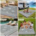 LBRO2M Waterproof Outdoor Rugs 9X12 for Patio Outdoor Plastic Straw Rug Reversible Outdoor Camping Rugs RV Rug for Deck,Backyard (9X12 Gray White)
