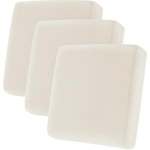 CHUN YI Velvet Couch Cushion Covers, 3PC Water Resistant Sofa Cushion Covers, Individual Seat Cushion Protector Slipcovers for Kids Pets (3 Pack, Ivory White)