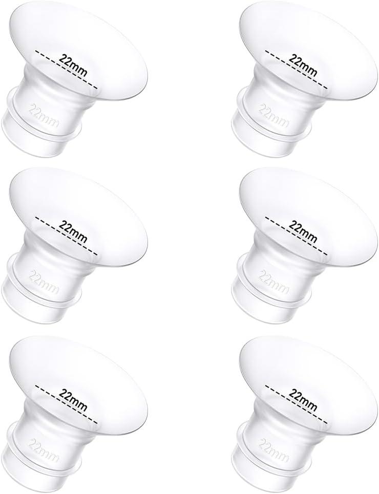 6Pcs Breast Pump Flange Insert 22mm Compatible with Momcozy/Spectra/Medela/eufy/Elvie/Lansinoh/Paruu P10 Breast Pump, Fit for Momcozy M5/M9/M6/V2 Pro/V2 pro/S12 Pro/eufy E10 S1 S1 Pro, 24mm Flange