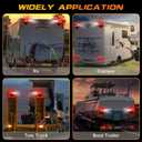 Wireless Trailer Lights, Adjustable Magnetic LED Trailer Lights with Reflectors, Rechargeable Tow Tail Light Kit for Trucks, Boats, RVs, Campers, IP67 Waterproof