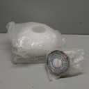 KCO Lighting Mid Century Modern Large Semi Flush Mount Ceiling Light Fixture White and Gold Living Room Flush Mount Ceiling Light Vintage Milk Glass Globe Close to Ceiling Light