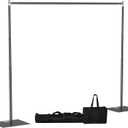 10x10 ft Pipe and Drape Backdrop Stand Kit Heavy Duty Backdrop Stand Adjustable Photo Background with Metal Base for Parties Wedding Video Studio Birthday Background Stand