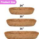 TigeJoy 36inch Trough Coco Coir Liners Planter Replacement, 100% Natural Thick Coco Fiber Liner for Flower Box Decks Garden Flower Pots, 36'' Half Moon Shape Coconut Liner Window Boxes Outdoor