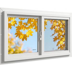 Vinyl Basement Window,Bathroom Sliding Window White 32" x 22"NFRC-Certified