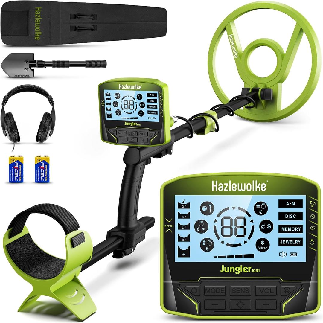 Metal Detector for Adults, 5 Professional Mode with Higher Accuracy 10 Waterproof Coil for Gold Detecting (Green)