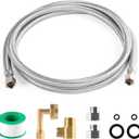 Dishwasher Installation Kit, 10ft Dishwasher Hose Braided Stainless Steel 3/8''x 3/8'' Universal Fit to Dishwasher Burst Proof water supply line