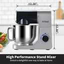 Stand Mixer,6.5QT Tilt-Head Electric Stand Mixer,700W DC Motor with Low Noise,Kitchen Mixer with Dough Hook,Beater,Whisk,Dishwasher-Safe Attachments for Baking (Black)
