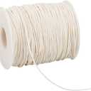 PH PandaHall 1mm Waxed Cotton Cord, 100 Yards Beading String Thread Wax Cord for Braid Bracelet Necklace Jewelry DIY Craft Macrame Making Glass Vase Floral Arrangement, Beige Color