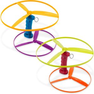 Battat Flying Disc Toy 2 Launchers & 4 Discs Helicopter Playset Outdoor Toys for Summer 3+ Years Skyrocopter