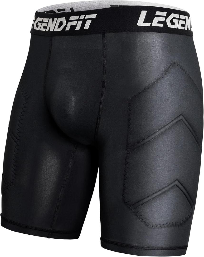 Men Adult Baseball Padded Sliding Shorts w/Cup Pocket Protective Compression Underwear Softball Football Lacrosse (Medium)