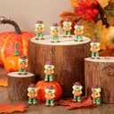 50 Pcs Fall Scarecrows, Thanksgiving Pumpkin Figurines, Fall Mini Resin Miniatures Thanksgiving Tabletop Decor for Garden and Yard Rubber Tabletop Shelf Sitters Decoration