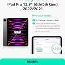 ESR for iPad Pro 12.9 Case (6th/5th Generation, 2022/2021), Removable Magnetic Cover, Adjustable Portrait/Landscape Stand with Raised Display View, 9 Standing Angles, Shift Series, Titanium