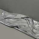 Polyester Spandex Shiny Silver Faux Vinyl 2 Ways Stretch Fabric