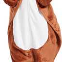 Flying Squirrel Onesie Kids Plush Animal Costume One Piece Pajamas Girls Teen Halloween Cosplay Sleepwear (8-9 Years)