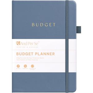 2 x &And Per Se Budget Planner, Monthly Budget Notebook with Expense Tracker, Undated Financial Planner & Bill Organizer Book - A5 Size, Hardcover (Stone Blue)