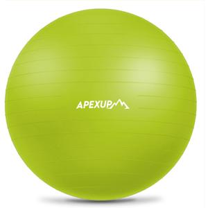 APEXUP Yoga Ball Exercise Ball Anti Slip Heavy Duty for Fitness, Balance & Core Workout, Balance Training, Pregnancy & Physical Therapy, 5 Sizes (XL (27"~30") 75cm, Green)