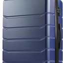 OLIXIS Central Hardside Expandable Luggage with Spinner Wheels, Blue, 24 in
