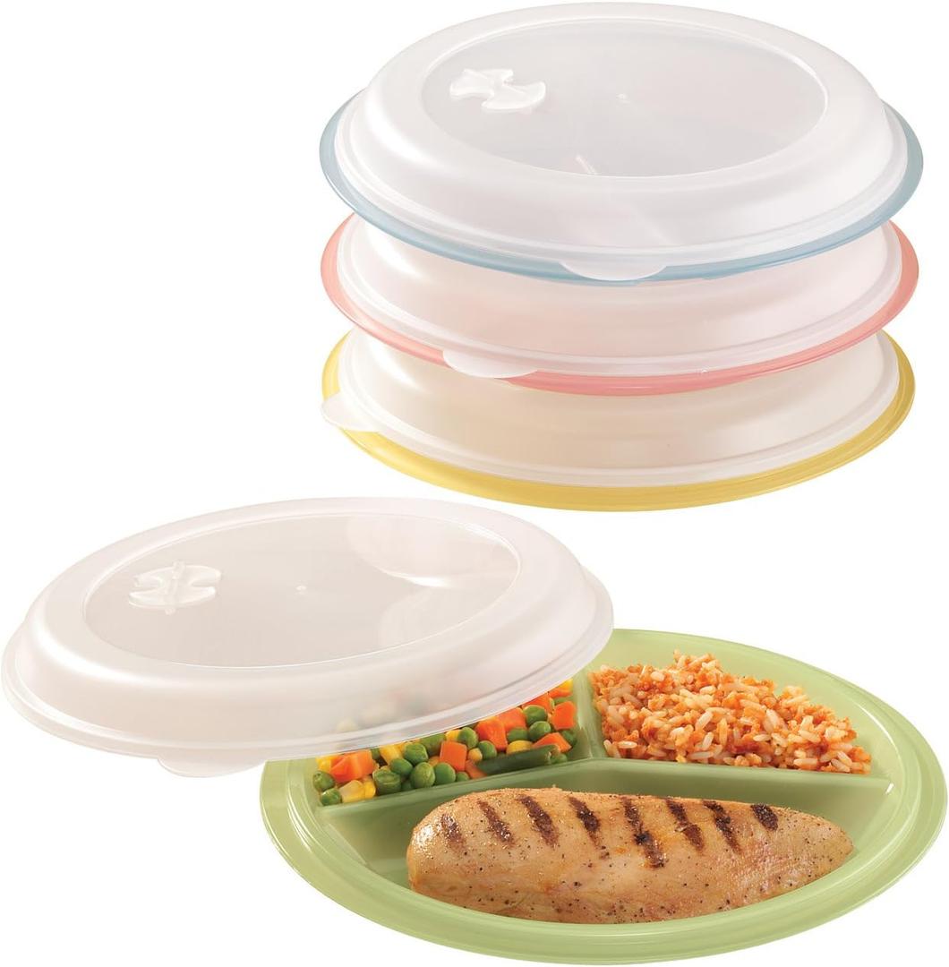 Miles Kimball Divided Plates And Food Storage Containers - Set Of 4