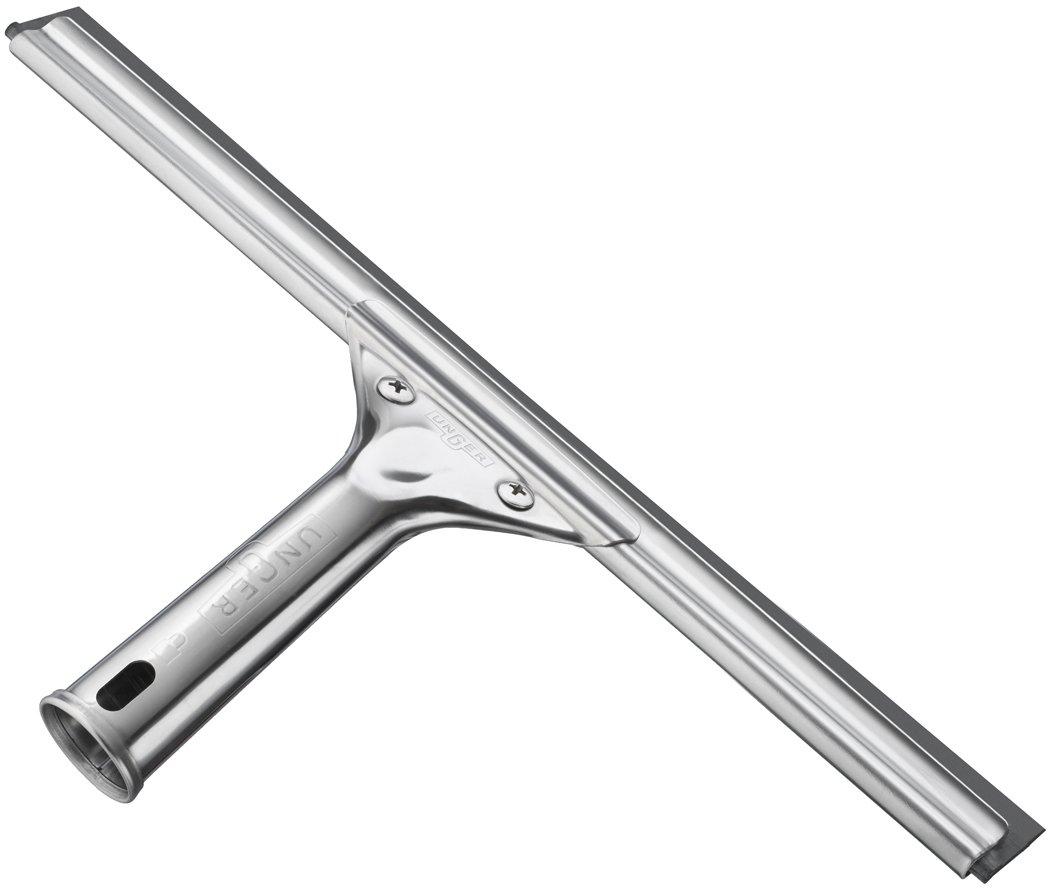 Unger Professional Stainless Steel Heavy-Duty Squeegee, 12", Silver