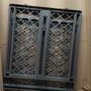 MYPET North States Paws Portable Pet Gate: 26-40" Wide. Pressure Mount. No Tools Needed. Made in USA, 23" Tall, Expandable, Durable Dog Gates for Doorways, Fieldstone Gray