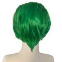 Short Spiky Green Wig for Men Straight Green Wigs Men for Anime Synthetic Hair for St. Partrick's Day Halloween Costume Party Cosplay with Wig Cap