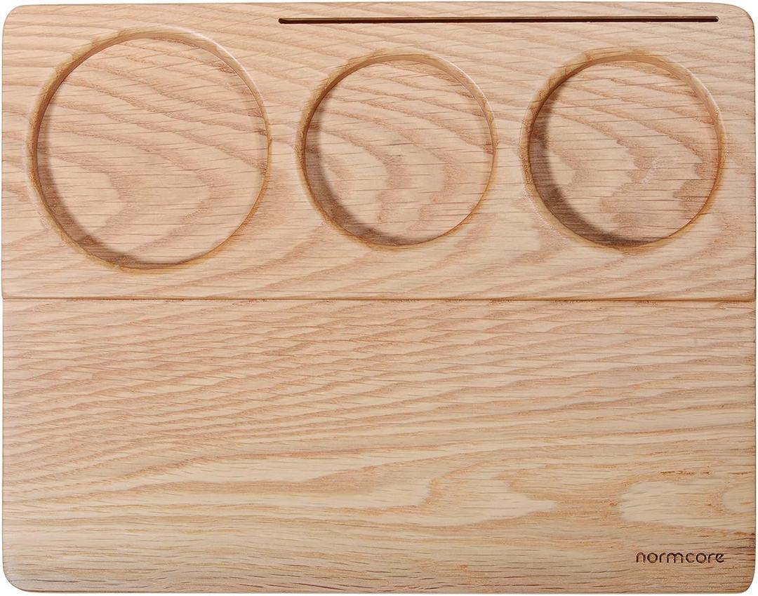Normcore Tamping Mat - Natural OAK Espresso Tamping Station - Coffee Tamper Holder Mat Portafilter Mat For Baristas - Patent Pending - Solid American White OAK Wood