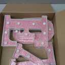 Valentines Day Decorations  Galentines LED LOVE Marquee Light Letters, Pink Glitter Battery Operated Tabletop Sign for Home, Party, Shelf and Mantel Dcor