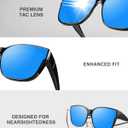2 x FIMOSON Over Glasses Sunglasses for Men Women, Polarized UV400 Protection Fit Over Sunglasses for Driving (A01 Black Frame/ Blue Lens)