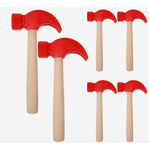 6PCS Wooden Hammer Toys Simulation Hammers Maintenance Tools Educational Toys for Kids Birthday Party Games Supplies