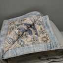 10x14 Area Rugs Living Room: Washable Boho Large Neutral Vintage Soft Rug Stain Resistant Farmhouse Non Slip Indoor Floor Carpet for Bedroom Nursery Kids Playroom Office Dining Room- Blue Tan