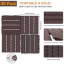 Goovilla Plastic Interlocking Deck Tiles, 36 Pack Balcony Flooring, 12"x12" Waterproof Outdoor Flooring All Weather Use, Patio Floor Decking Tiles for Porch Poolside Backyard Concrete, Dark Brown