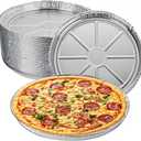 GDOODM 25 Pack 12 Inch Disposable Pizza Pans, Aluminum Pizza Pans, Round Pizza Pan Foil Focaccia Pan, Chocolate Cookies Cake Tin, Serving Platter Tray, Freezer & Oven Safe