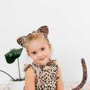Cheetah Costume for Women Adult, Cheetah Ears Headband, Leopard Ears and Tail, Bow Tie Set, Animal Ears Accessories for Halloween, Cosplay, Party Dress Up