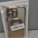 Misscase for iPhone 16 Pro Max Magnetic Glitter Case Compatible with MagSafe,Full Protection Slim Shockproof Anti-Scratch Case with Camera Lens Protector Logo View Dust-Proof Net for Women Gold