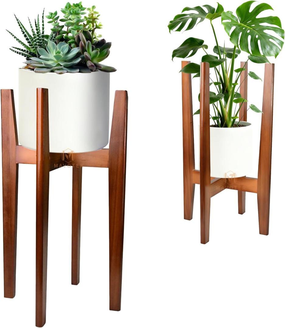 MAVOTER 24" Tall Plant Stand ,Wood Plant Stands Indoor, Mid Century Plant Corner Flower Holder Outdoor Suitable for Plant Pots & Water Dispenser Under 10" (Pot & Plant Not Included)