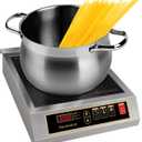 Portable Induction Cooktop 208-240V 3500W Dual IGBT Modules Commercial hot plate and electric stove top burner with LCD sensor push-buttonBlack