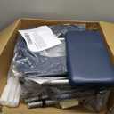 Drop Arm Bedside Commode, Commode Toilet with Padded Seat and Backrest, 400lbs Capacity, 6.3QT Removable Bucket and Splash Guard, Adjustable Height Portable Toilet for Adults, Blue