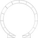 Metal Arch for Ceremony,6.5 Feet Double Round Backdrop Stand, Circle Balloon Arch Stand with Base for Wedding Birthday Party Baby Shower Decoration, Indoor and Outdoor, White