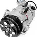AC Compressor with Clutch with Clutch Compatible with Chevy Equinox/GMC Terrain 2012-2015 2.4L, w/Two Plug