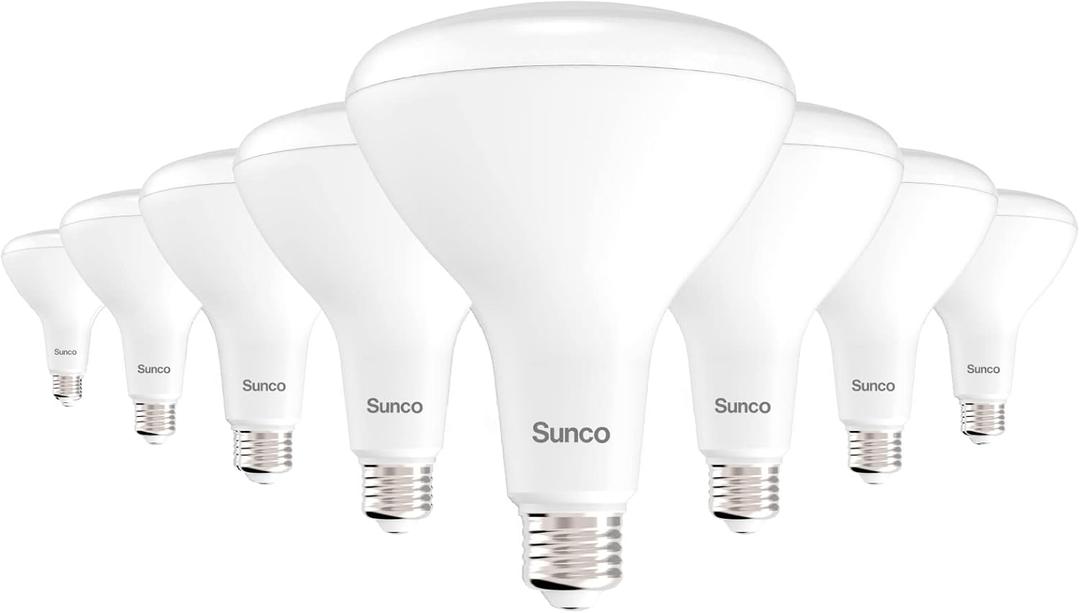 Sunco 8 Pack BR40 LED Light Bulbs, Indoor Flood Lights, Recessed Can Light Bulb, 1400 LM, 17W (100W Equivalent), 2700K Soft White, Dimmable, E26 Base, for Home, Bedroom, Kitchen UL