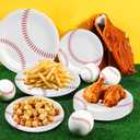 Baseball party Decorations - Baseball birthday Decorations,Plate, Cup, Napkin,Boats Paper Serving Tray, Birthday Party Decorations for Baseball Theme Party Serves 24