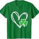 Girls Heart St Patricks Day Shamrock Irish Toddler Baby T-Shirt (2T, Kelly Green)