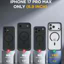 Miracase for iPhone 17 Pro Max Case 6.9" Full-Body Phone Case with Built-in Glass Screen Protector& Full Camera Protector,[Magnetic with MagSafe] Drop Proof 17 ProMax Cover, Clear Black