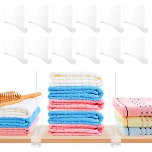 Shelf Dividers 12 Pack Acrylic Shelf Dividers for Closet Organization, Clear Acrylic Shelf Divider, Adjustable Acrylic Separator Bag Closet Divider Bookshelf Divider (11" x 8")