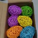 Vicenpal 12 Pcs Easter Rattan Eggs Farmhouse Style Rustic Woven Egg Decor 3.74 Inches Decorative Eggs for Easter Vase Filler Tray Decor Bowl Centerpiece (Candy Colors)