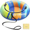 Snow Tube with Towable Leash, AirsFish Inflatable Snow Sled Heavy Duty Cover Wear-Resistant & Antifreeze Material Sledding Tubes for Winter Sports (47″, 1)