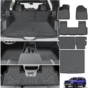 Powerty Floor Mat for Honda Passport 2026, All Weather Cargo Trunk Mat Liner with Backrest Mat Replacement for 2026 Honda Passport Accessories (Trunk Mat+Backrest Mat+Floor Mat)