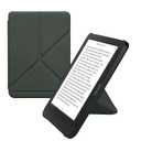 kwmobile Origami Case Compatible with Kobo Clara BW/Colour Case - Slim PU Leather Cover with Stand - Dark Green